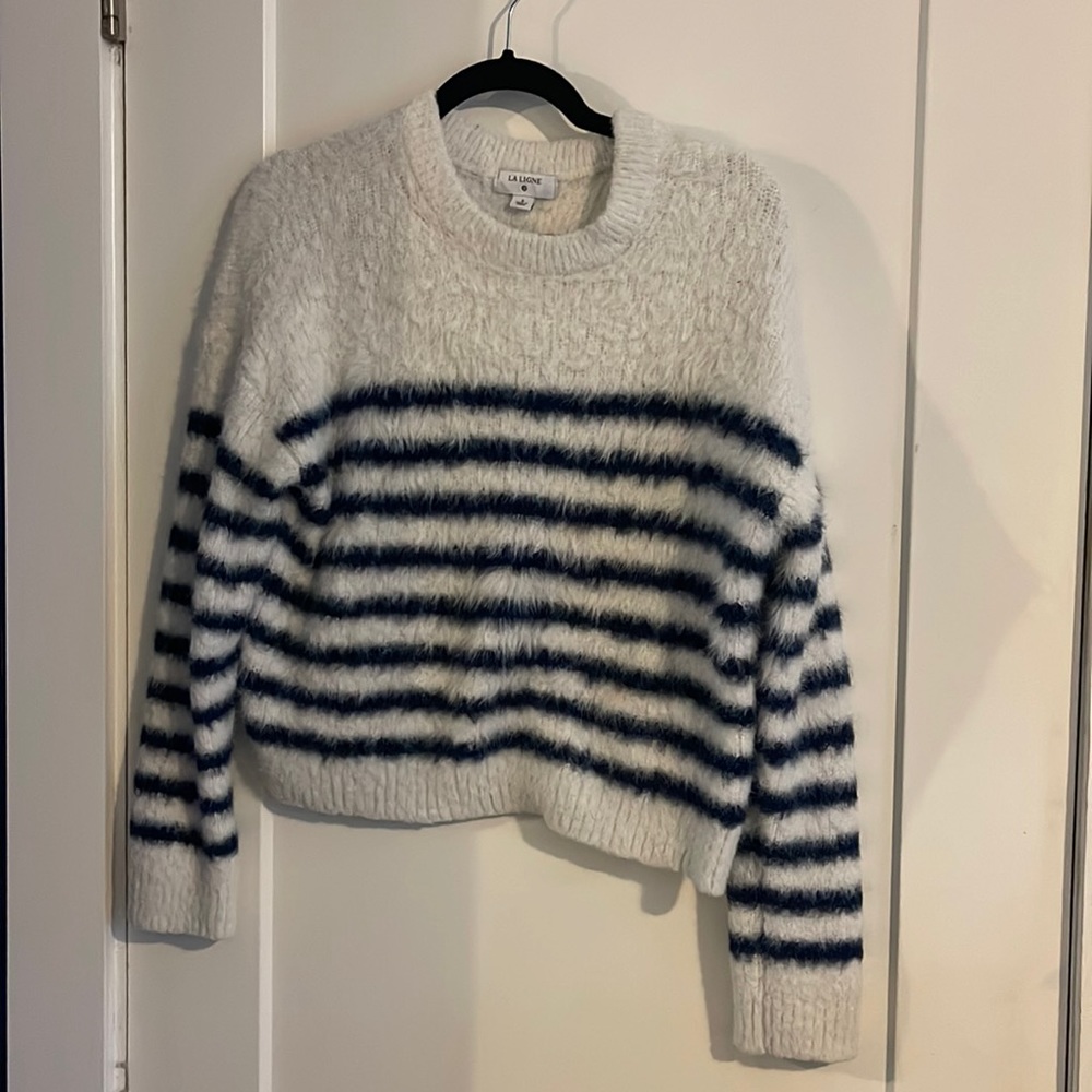 La Ligne for Target white sweater with navy stripes